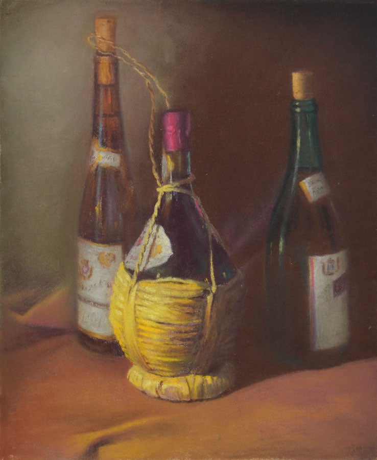 Robert McIntosh Still-Life Painting - Three Bottles