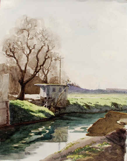 Robert McIntosh Still-Life Painting - Stream in Stockton