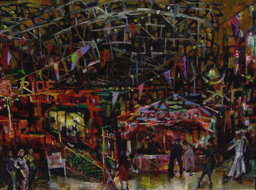 Ron Blumberg Figurative Painting - The Rollercoaster