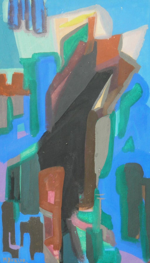 Miette Braive Abstract Painting – Abstrakte Metropolis