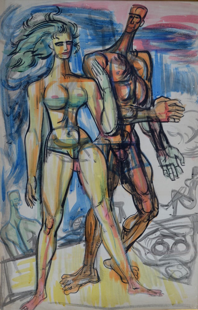 Jirayr Hamparzoom Zorthian Figurative Art - A Day at the Beach