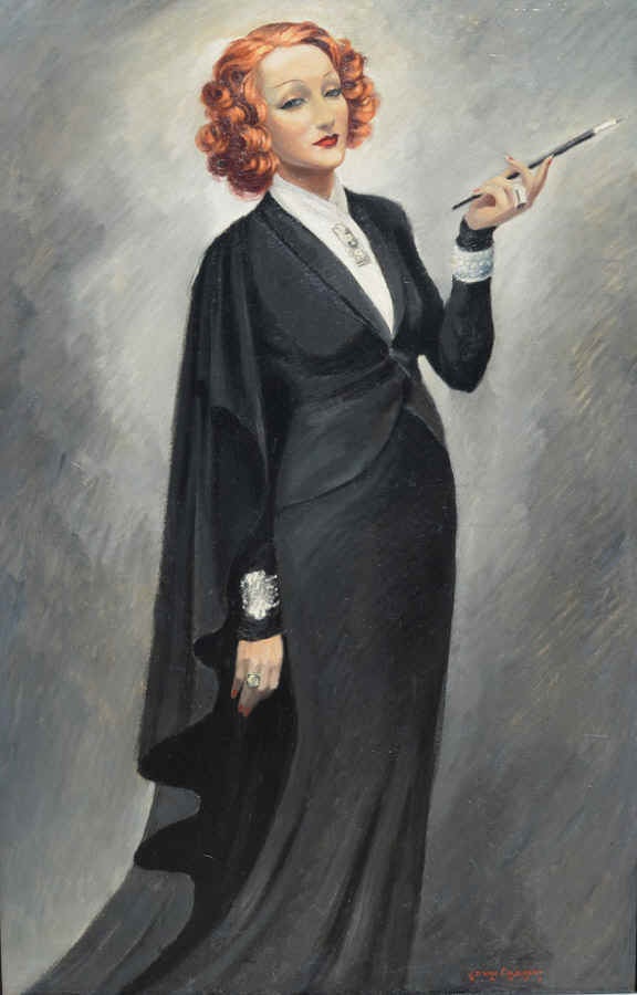 Jean Dominique van Caulaert Portrait Painting - Marlene: Portrait of Marlene Dietrich