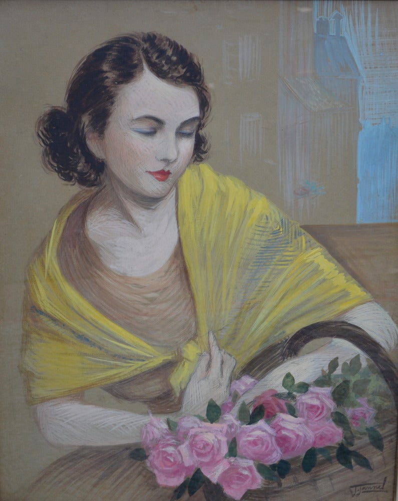 Jean Jannel Figurative Painting – Fleurs aus Fleurs