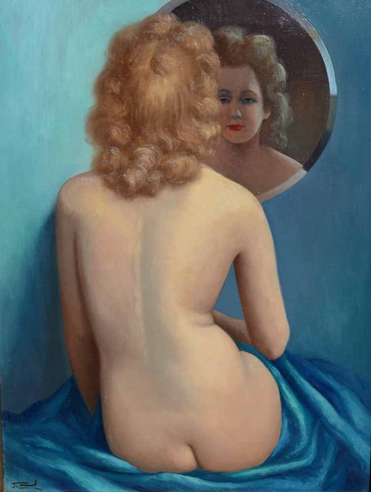 Jean Jannel Figurative Painting – Le Miroir