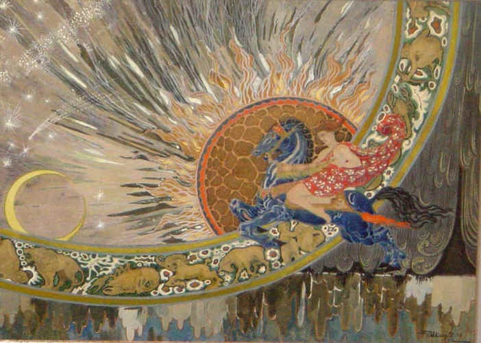 Vladimir Ullianoff Interior Painting – Der Zodiakus