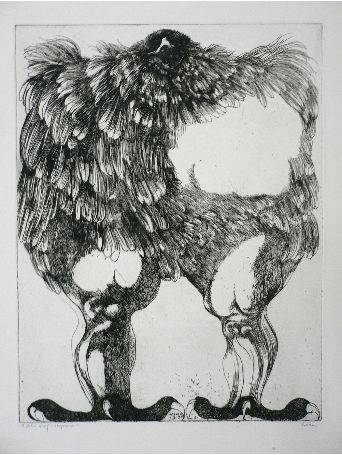 Leonard Baskin Animal Print - Raptor