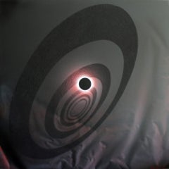 Tornado - Black painting representing circles and a bright halo 8