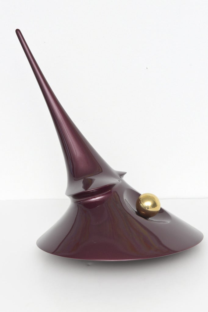 Spinning-top is a tall abstract resin sculpture made by Patrice Breteau, a French contemporary artist.This sculpture is available in eight different colors, all resistant to UV exposure and outdoor weather.  

Breteau’s works share a message of