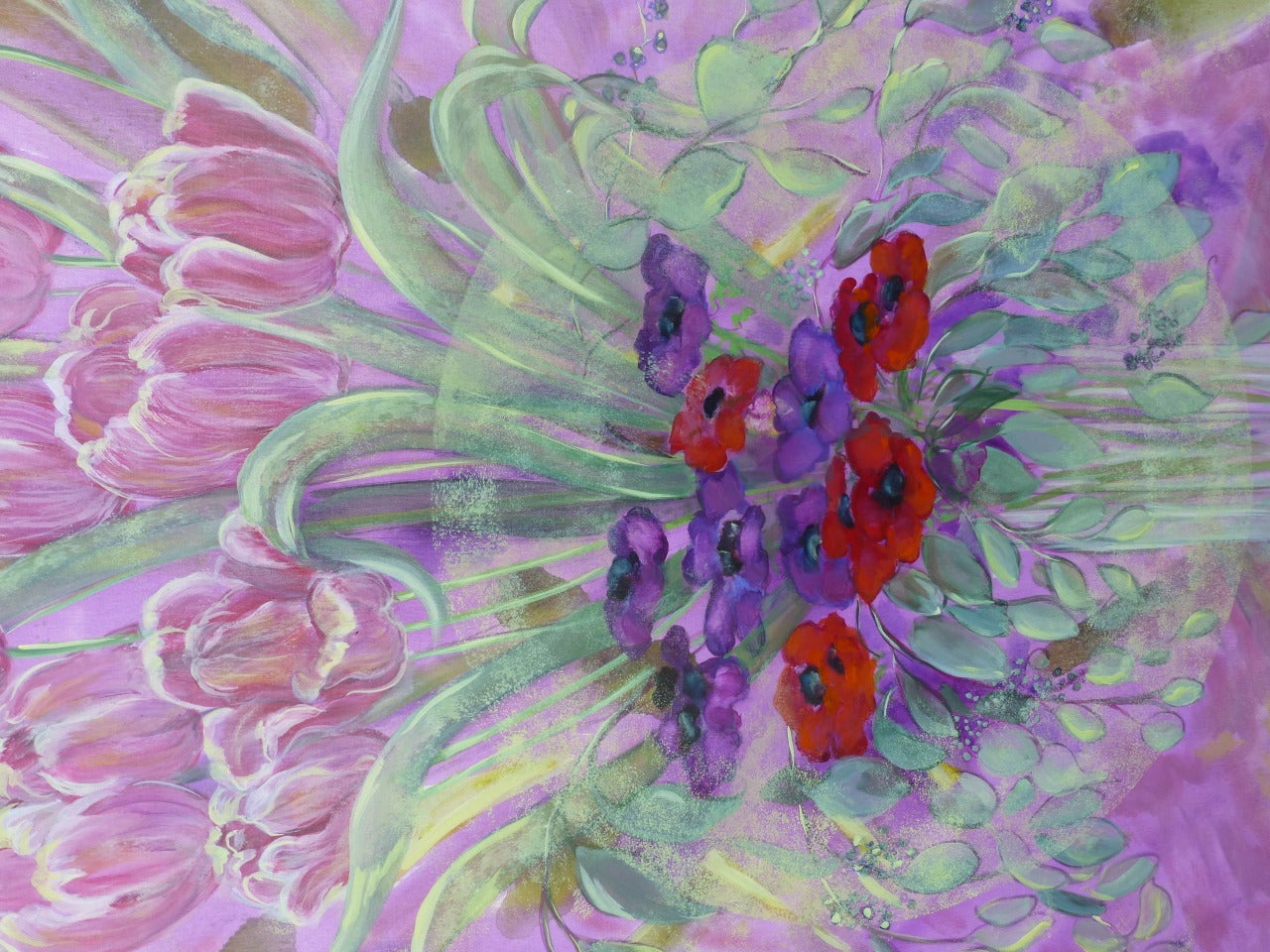 Tulipani - Painting di Evelyne Ballestra