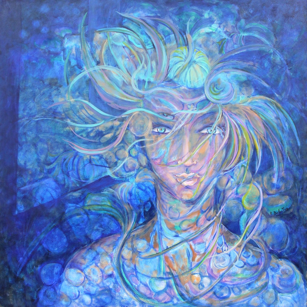 Winter – Painting von Evelyne Ballestra