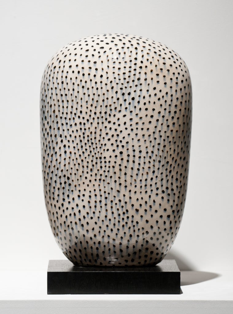 Jun Kaneko Abstract Sculpture - Small Polka Dot Dango