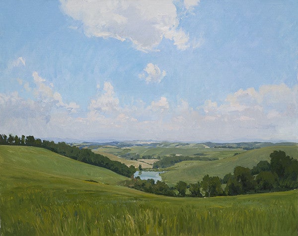 Marc Dalessio Landscape Painting - Wheat fields in the Senese