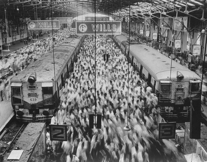 Church Gate Station, Western Railroad Line, Bombay, India - Photograph by Sebastião Salgado