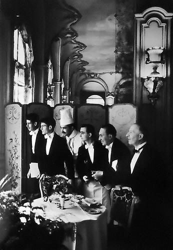 Waiters and Chef, Hotel Ritz, Paris, France - Photograph by Elliott Erwitt