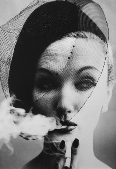 William Klein Black and White Photograph - Smoke & Veil, Paris Vogue