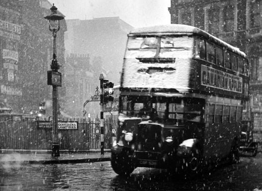 View from Charing Cross Road towards Cambridge Circus [bus] - Photograph by Wolfgang Suschitzky