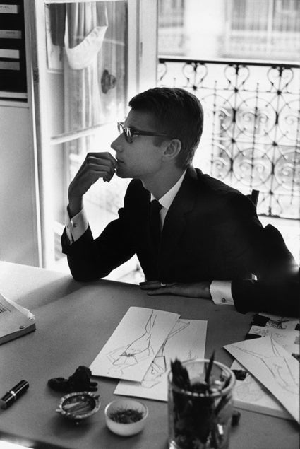 Marc Riboud Black and White Photograph - Yves Saint-Laurent, France 1964