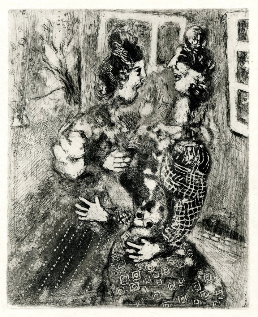 The Woman and the Street - Print by Marc Chagall