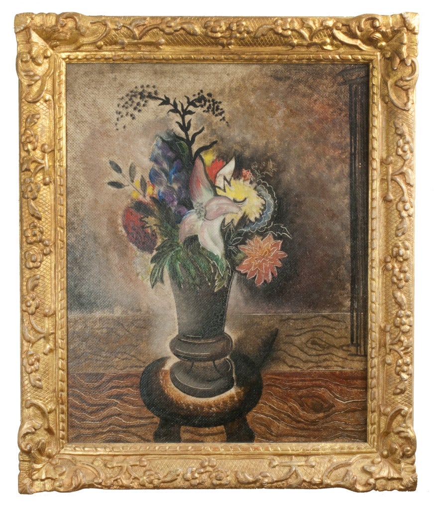Konrad Cramer Still-Life Painting - Still Life with Vase of Flowers