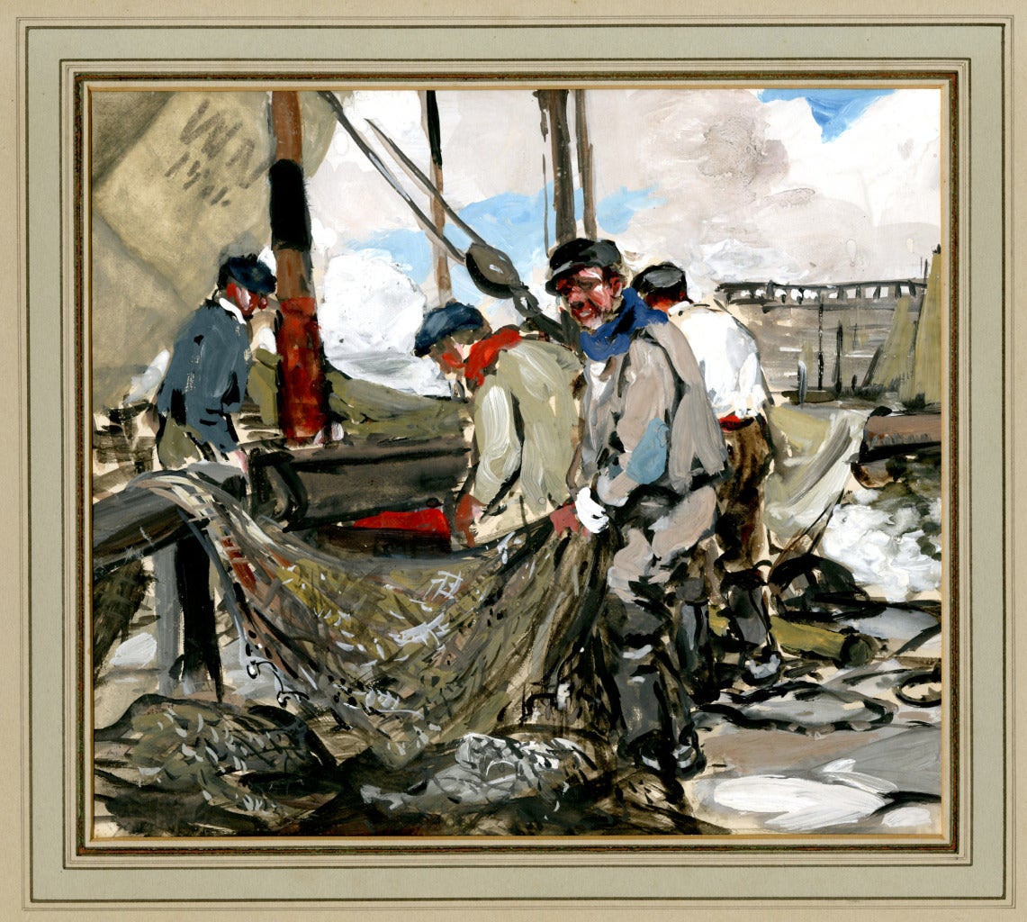 Provenance:

Wildenstein Galleries, New York (No. 50412-4)

Frame annotated "Wildenstein" verso.
Note: The artist was born in Paris and dies in Madrid. He is known for his imagery of bull fighting and coastal scenes.