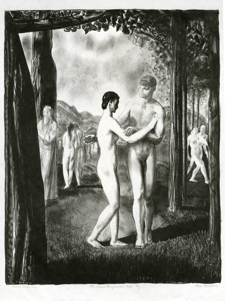 George Wesley Bellows Portrait Print - The Lovers that Passed Him By