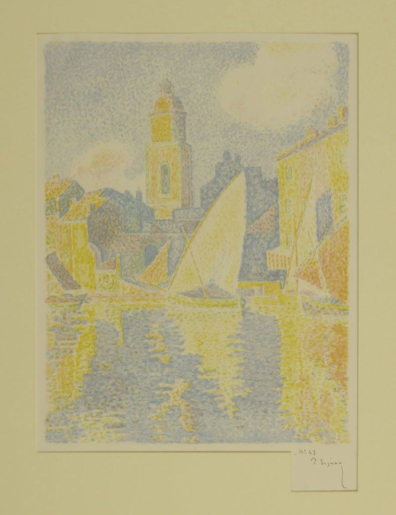 Quitter le port de Saint-Tropez de Paul Signac - Reproduction tableau