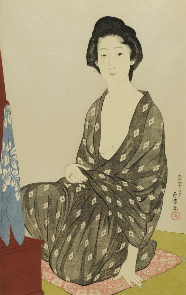 Hashiguchi Goyo Portrait Print - Woman in a Summer Kimono (Natsui no onna)
