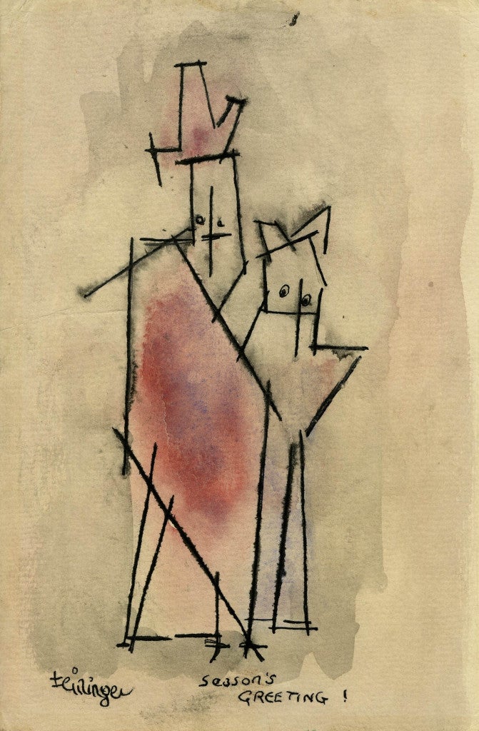 Lyonel Feininger Abstract Drawing - Ghosties