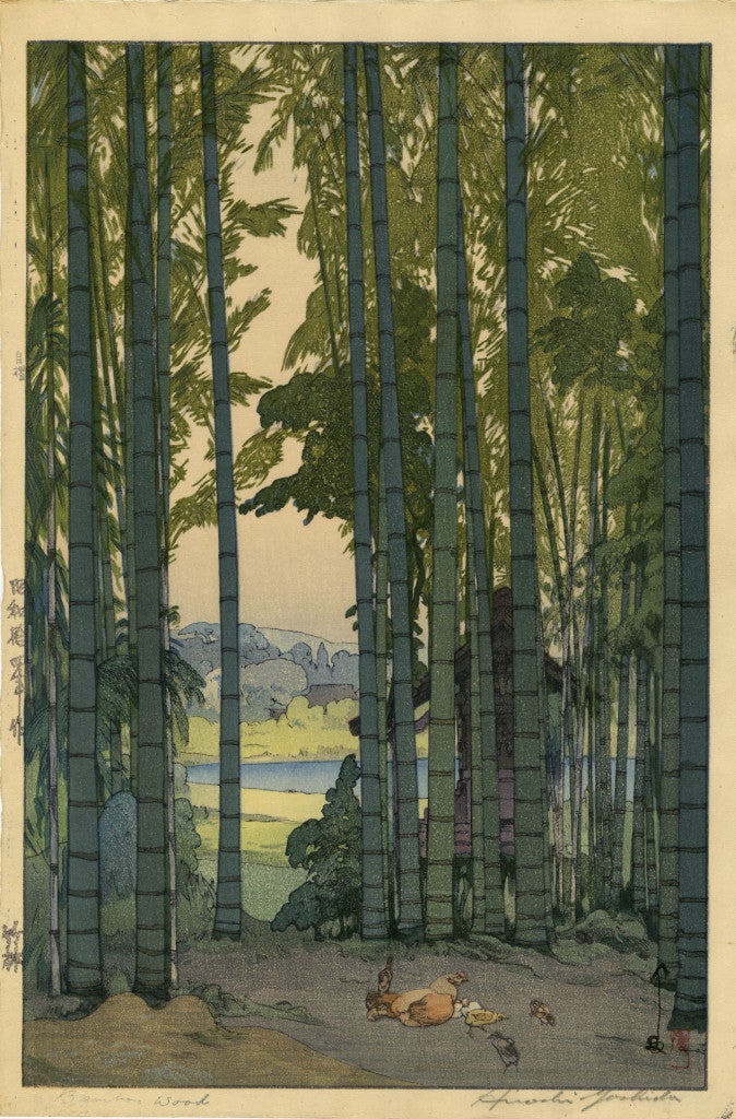 Landscape Print Hiroshi Yoshida - Bamboo Wood