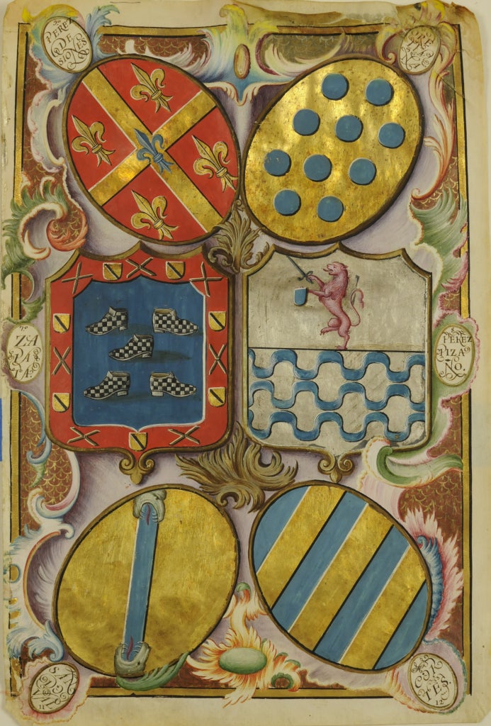 A Spanish Royal Grant of Arms - Painting by Unknown