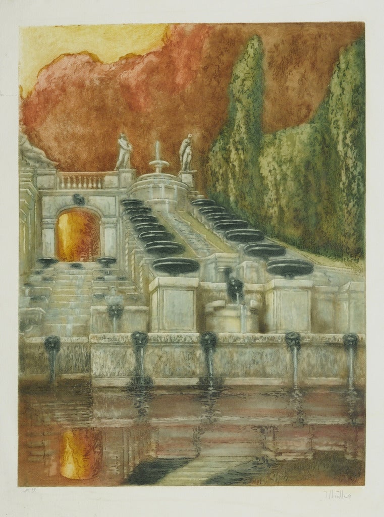 La Grande Cascade de Saint Cloud - Print by Alfredo Müller