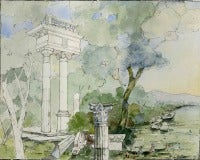 Landscape with Ruins of a Classical Temple (Along the Tiber River)
