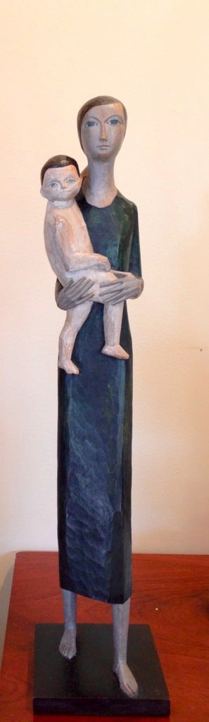 François Brochet Figurative Sculpture - Mother and Child