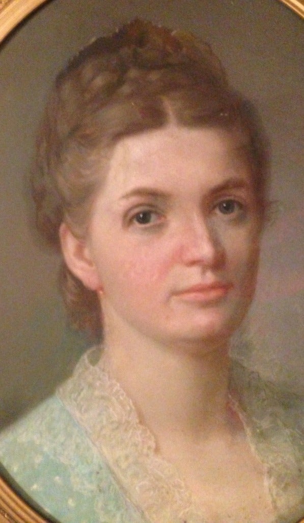 Portrait of Young Woman - Painting by Edward Clifford