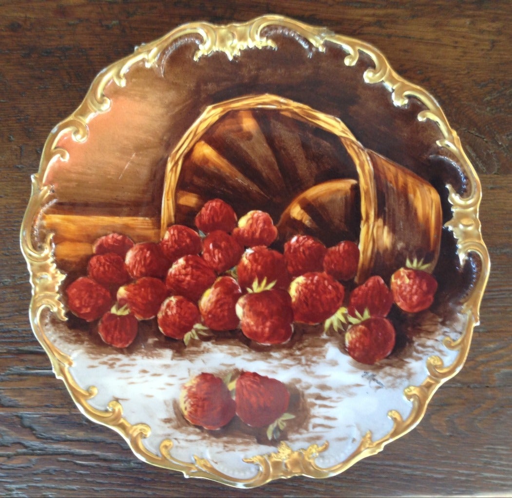 ""Erdbeer in einem Korb" – Art von J. Marsac