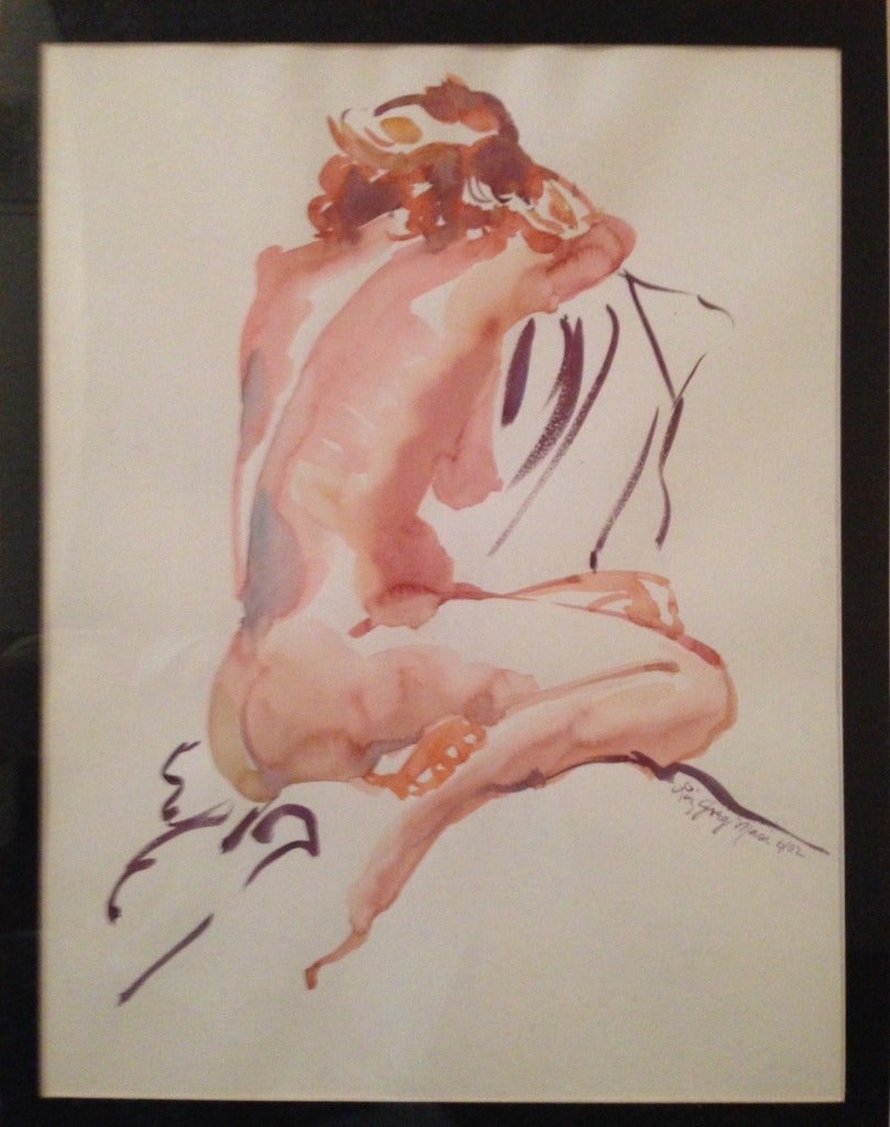 Liz Jorg Masi Figurative Painting - "Reclining Nude"