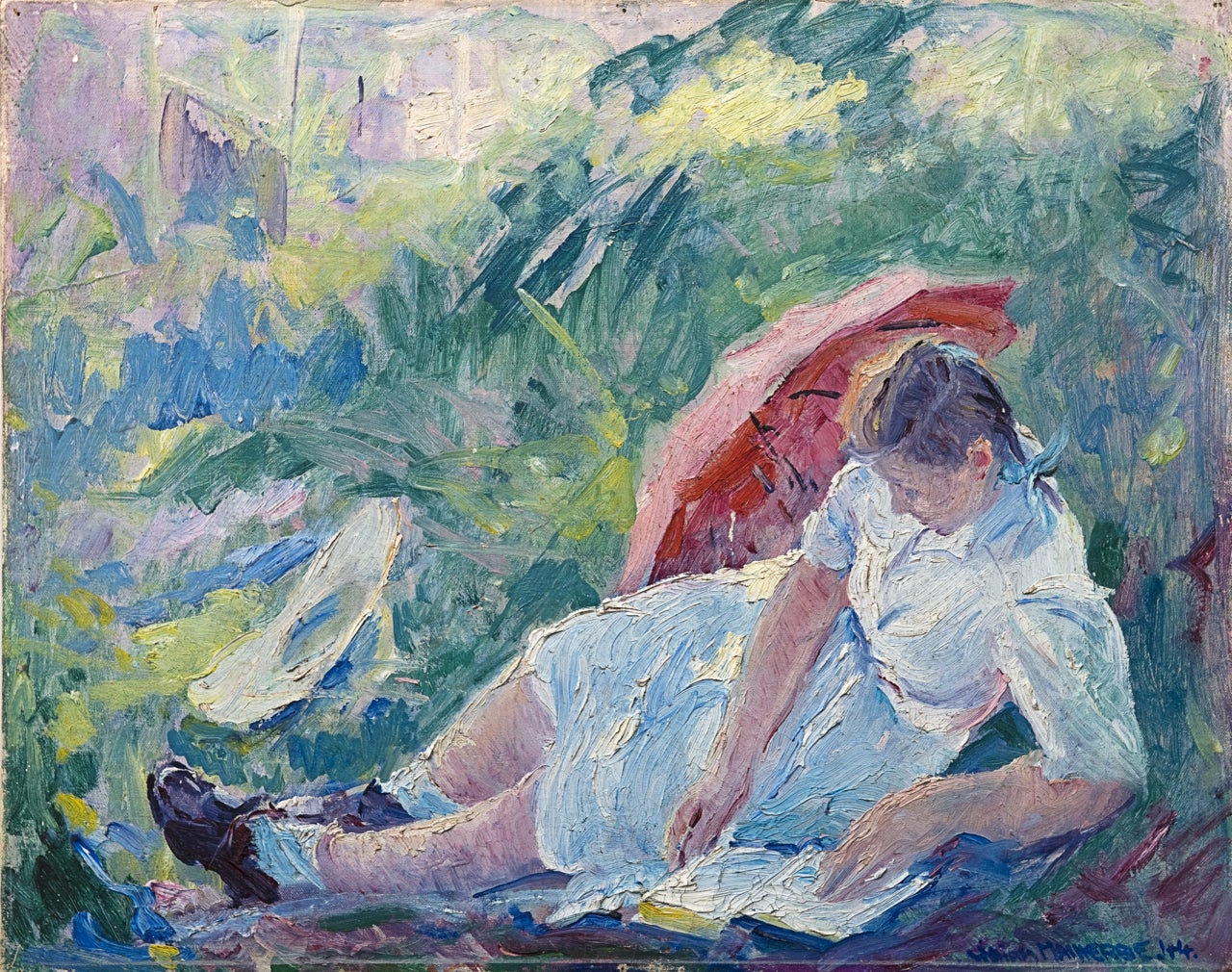 "Reclining Girl with Parasol"