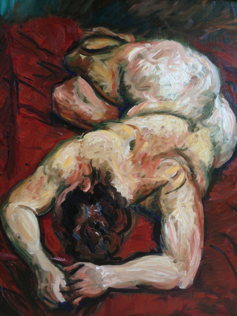 Jacques Koslowsky Figurative Painting - “Reclining Nude”