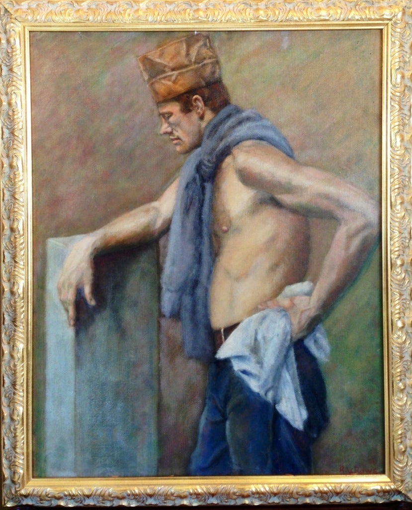 R.V. Rowe Figurative Painting - "The Working Man"