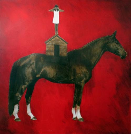 Anke Schofield Figurative Painting - Horse Ride