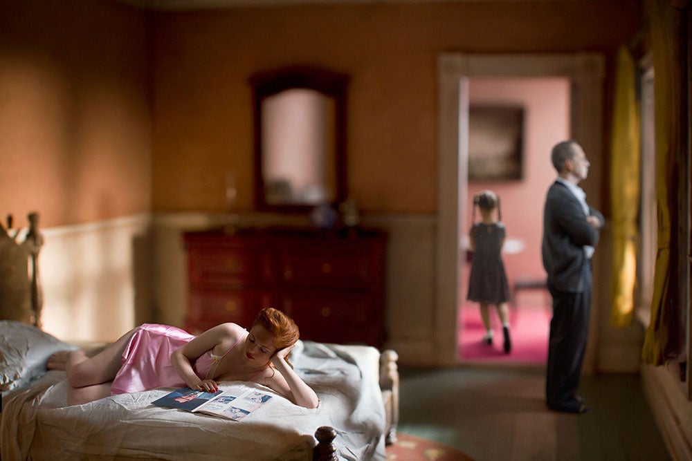 Pink Bedroom (Family) - Photograph by Richard Tuschman