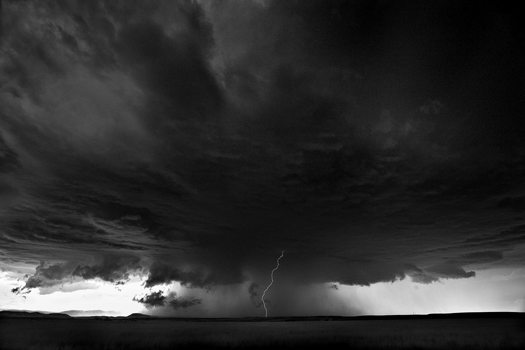 Mitch Dobrowner Black and White Photograph - Valentine Storm Nebraska