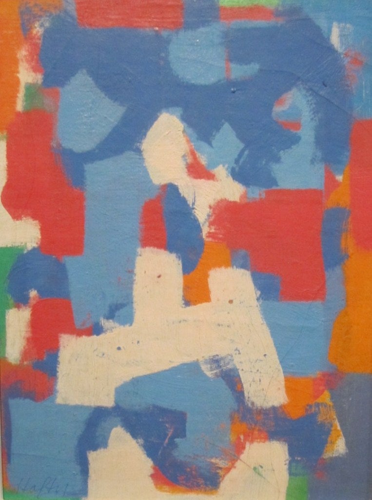 Untitled Abstraction (Red, Blue and Orange) - Painting by Carl Robert Holty