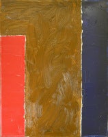 Abstract Painting in Brown, Blue and Red