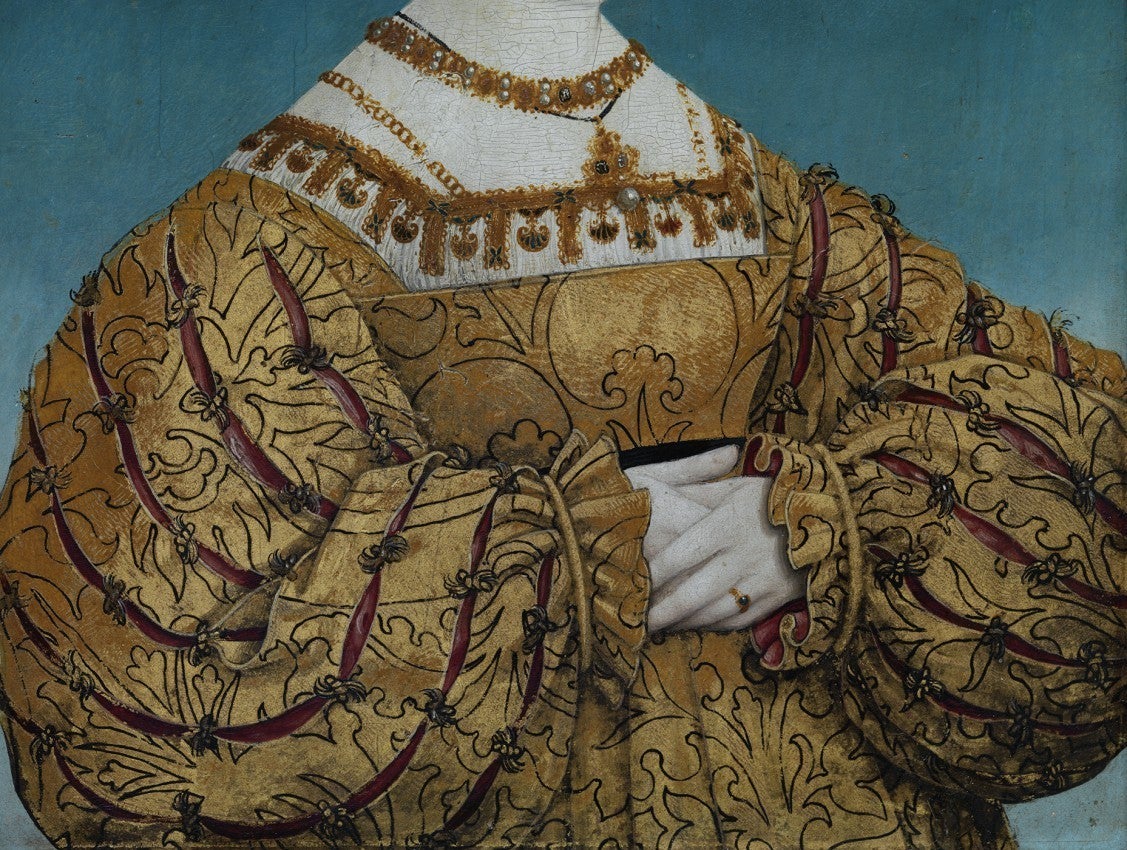 Reinhard Görner Figurative Photograph – Detail From: Queen Anna of Bohemia and Hungary, Hans Maler, 1525 painting