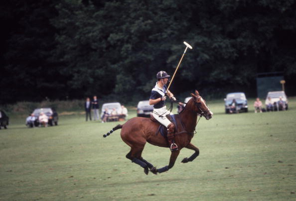 Polo Prince, Prince Charles pour Diables Blues au parc de Cowdrat dans le Sussex