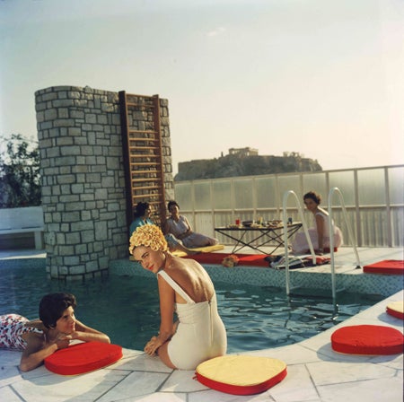 Young women by the Canellopoulos penthouse pool, Athens, July 1961.

40 x 40 inches
$5400

30 x 30 inches
$4200

20 x 20 inches
$3600

60 x 60 inches
$6300 (giclee print, not available as lambda c-print)

Complimentary dealer shipping to your