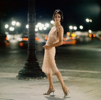 Vintage Kouka in Beaded Dior Gown-Paris Nighttime, 1961