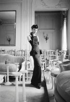 House of Dior-Smoking Model in Grand Salon, 1953