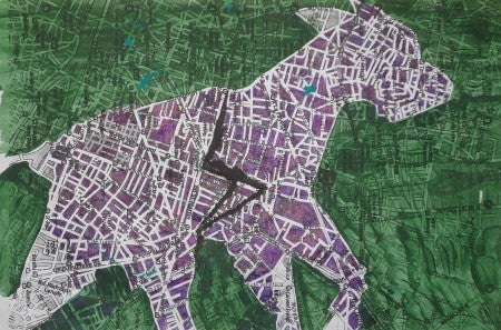 A Dog in Paris - Mixed Media Art by Ibrahim Miranda